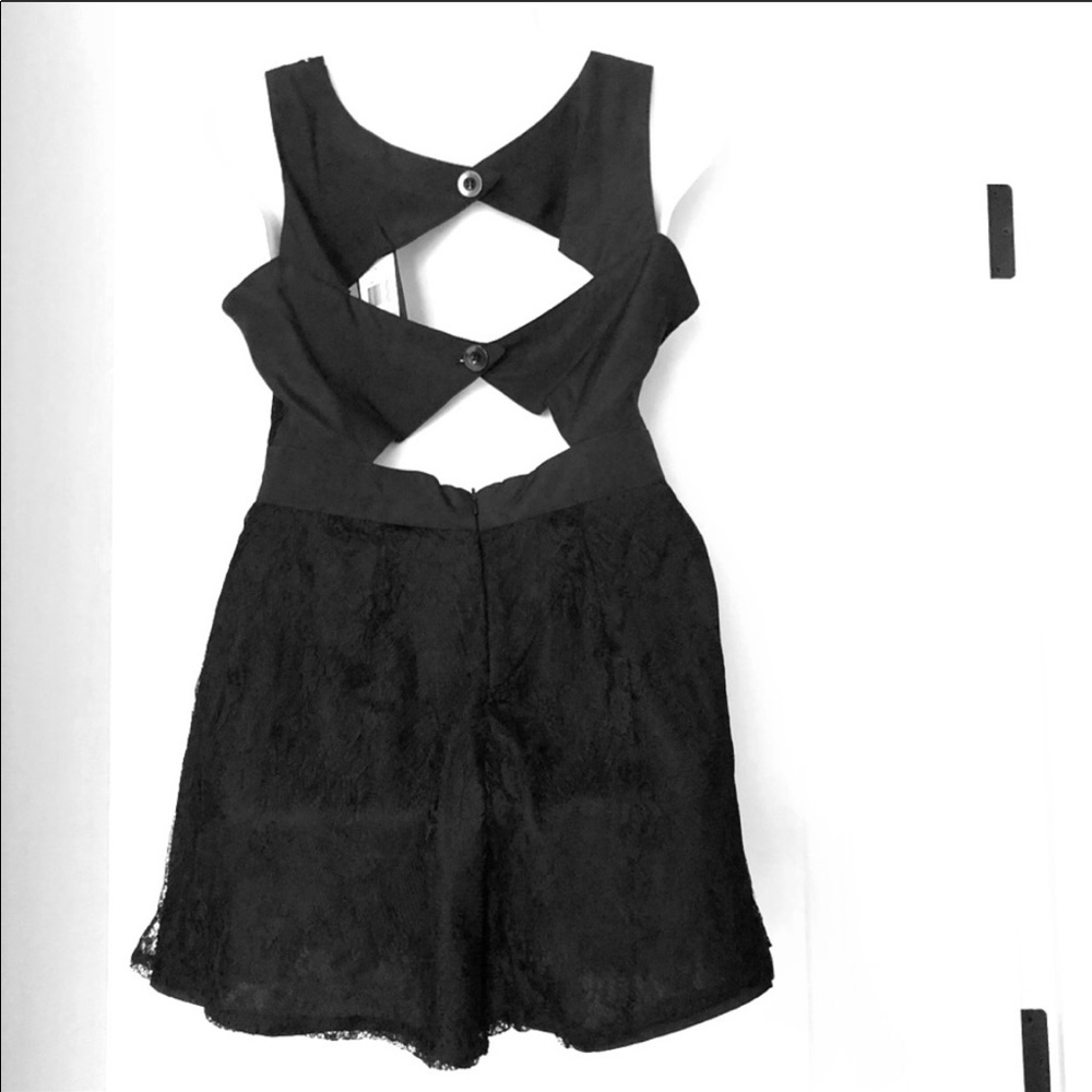 Black Lace Romper Dress